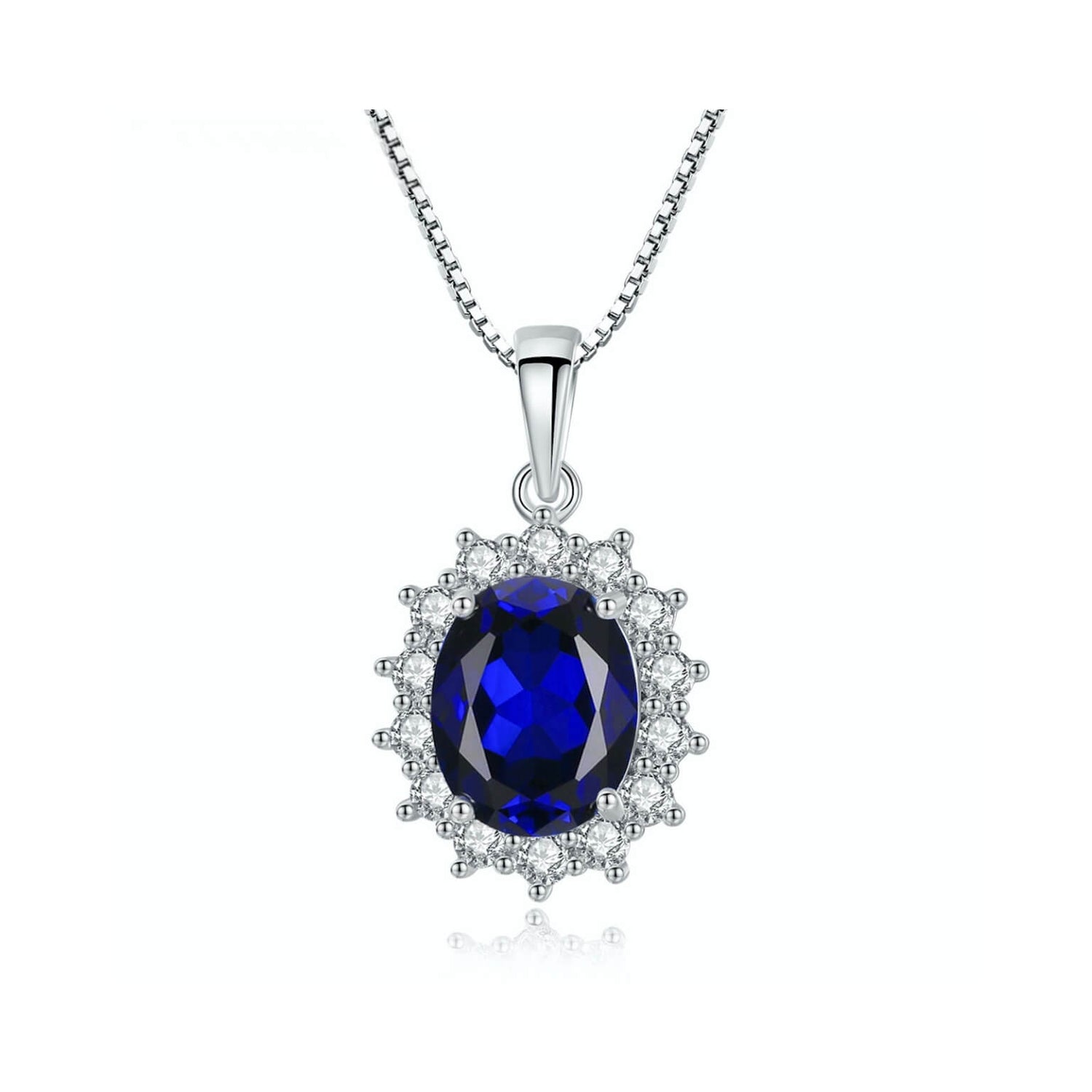 Oval sapphire jewelry necklace symbolising inner strength, trust and harmony.