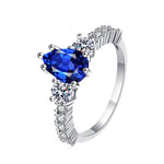 Blue sapphire jewelry engagement ring symbolising eternal promise and loyal love.