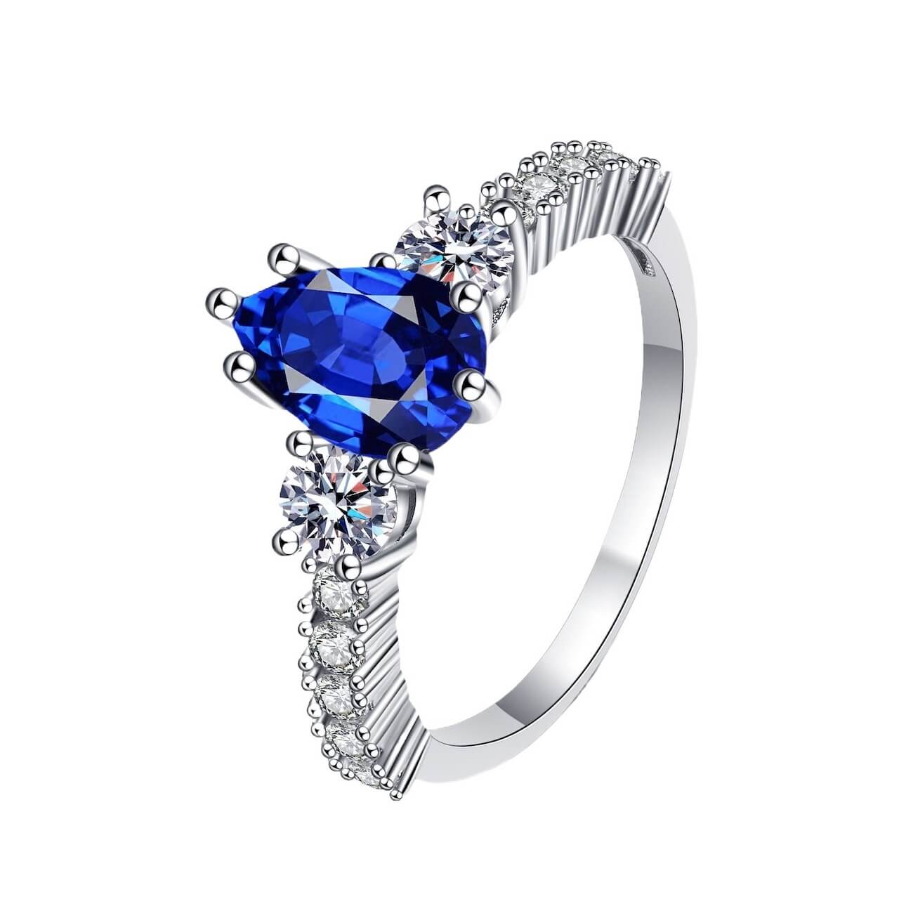 Blue sapphire jewelry engagement ring symbolising eternal promise and loyal love.