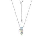 Silver opal jewelry pendant necklace symbolising feminine light and harmony.