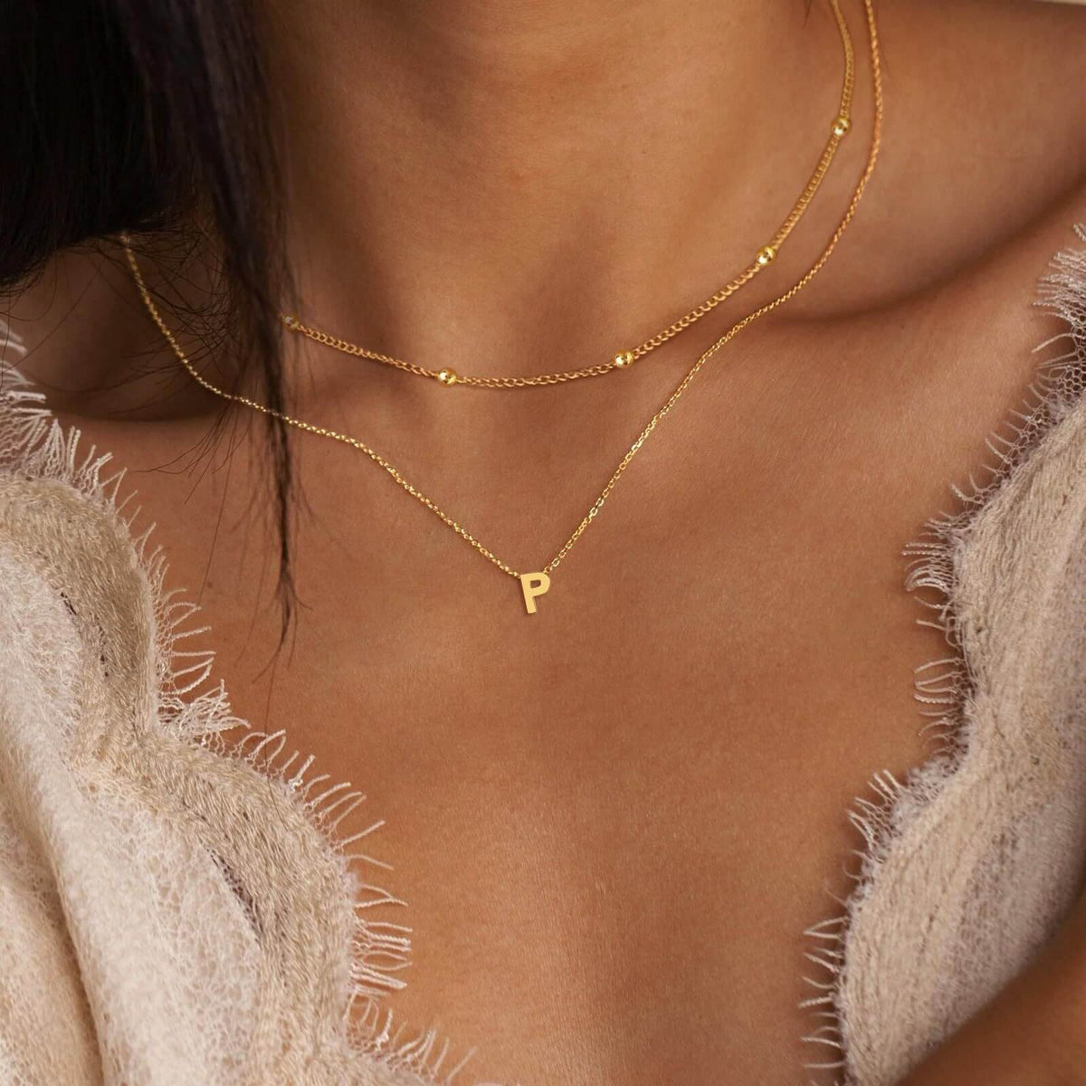Single Letter Necklace - Minerva Jewelry