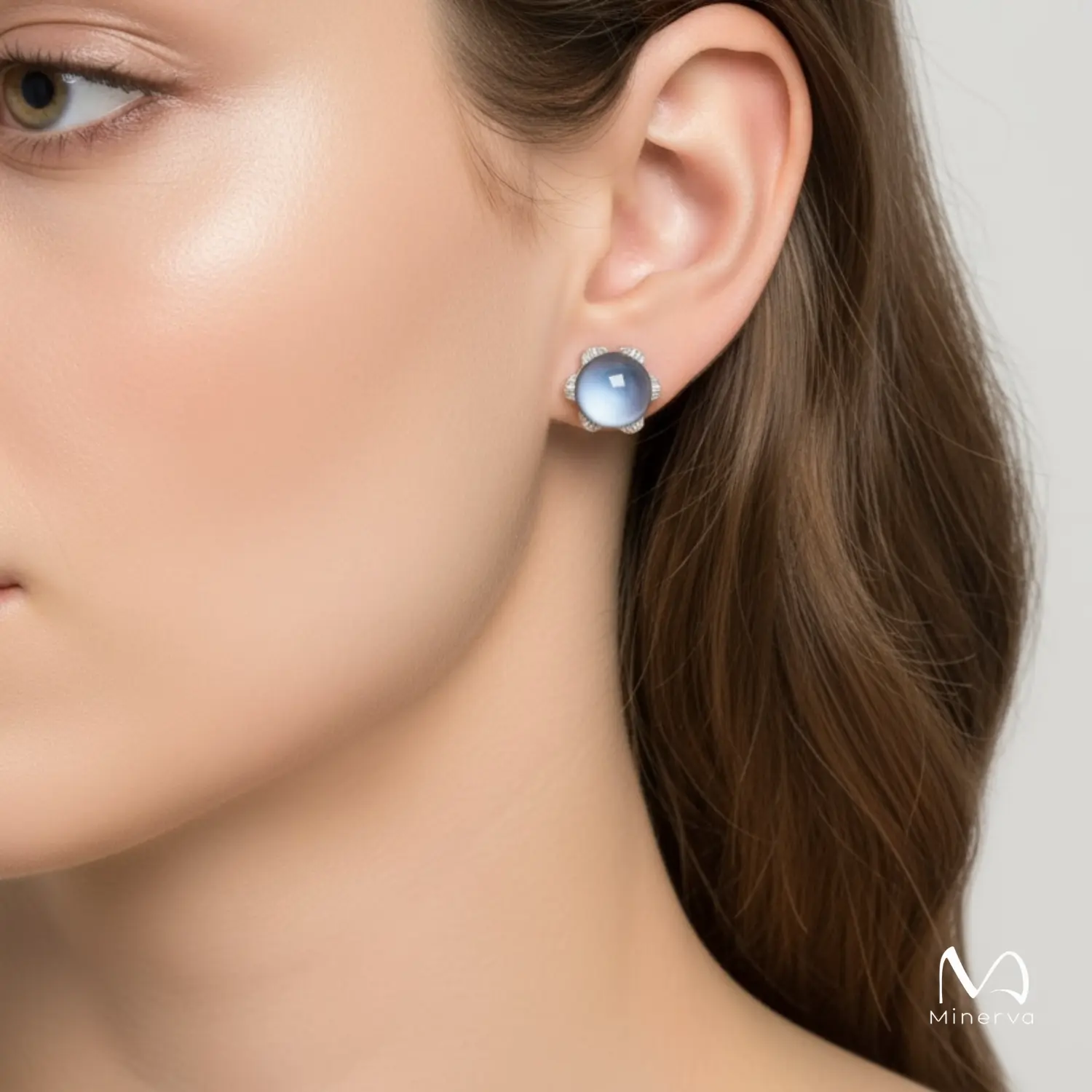 Sky Blue Topaz Flower Earrings