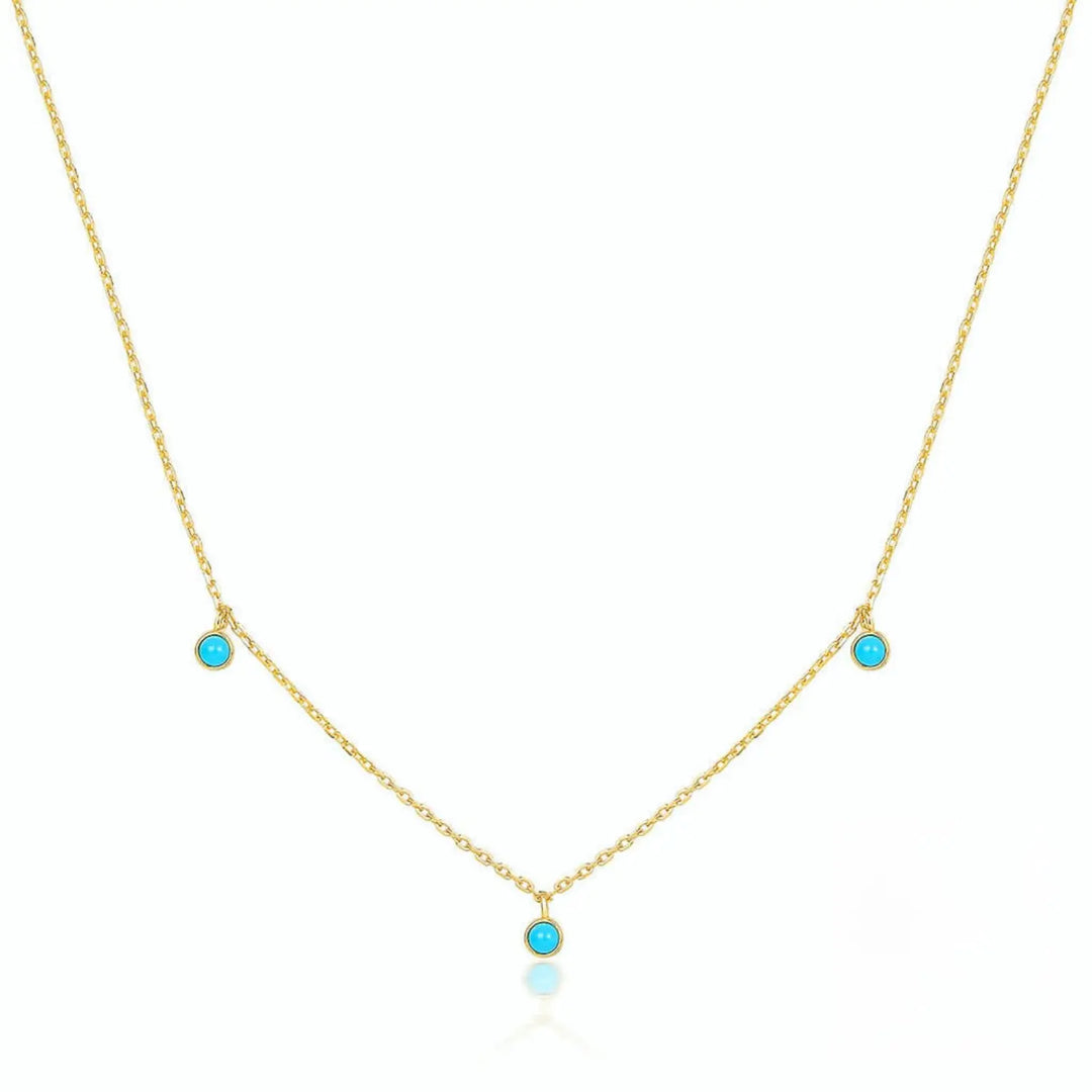 Beaded turquoise jewelry necklace representing peace, balance and timeless positivity.
