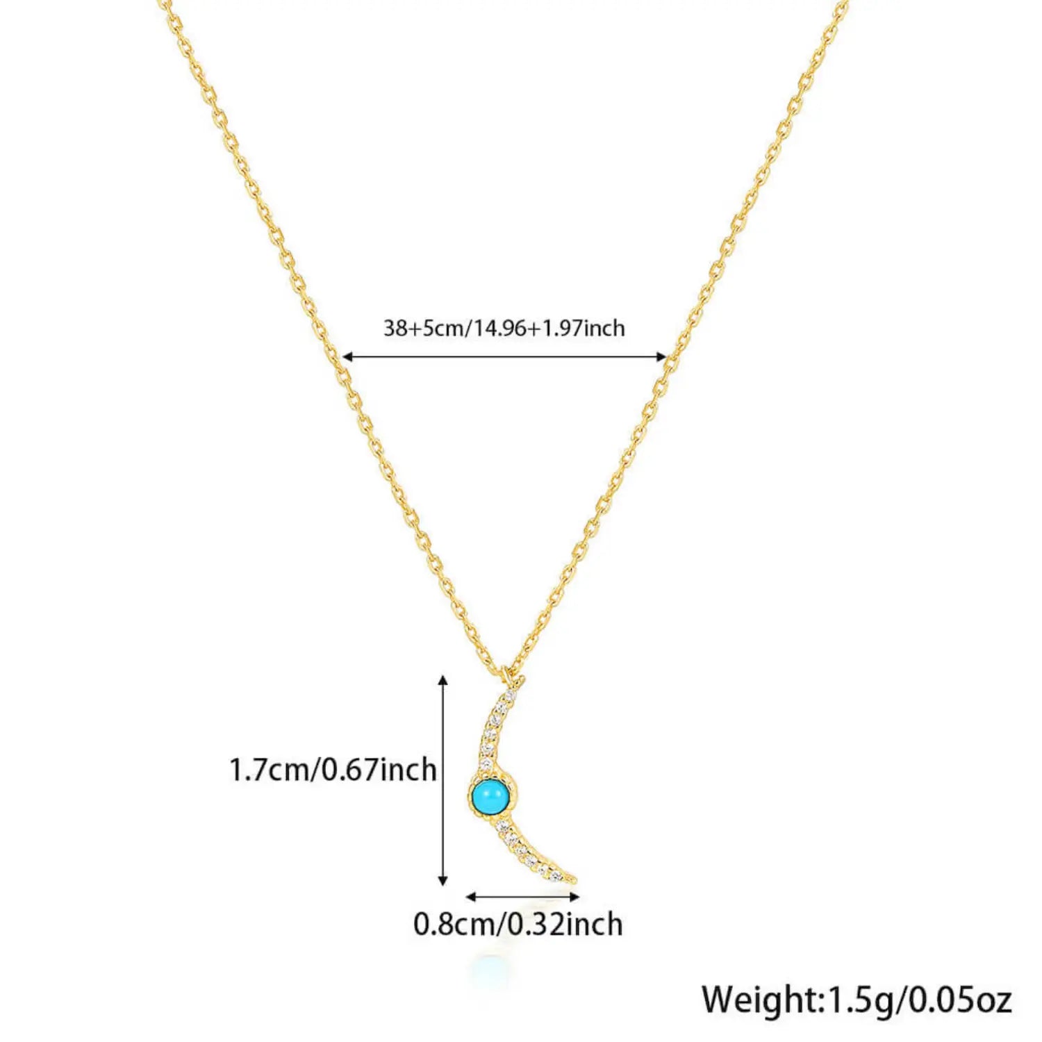 Gold Necklace Turquoise