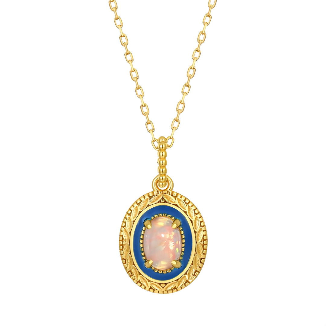 Vintage gold opal jewelry necklace symbolising beauty, compassion and authenticity.