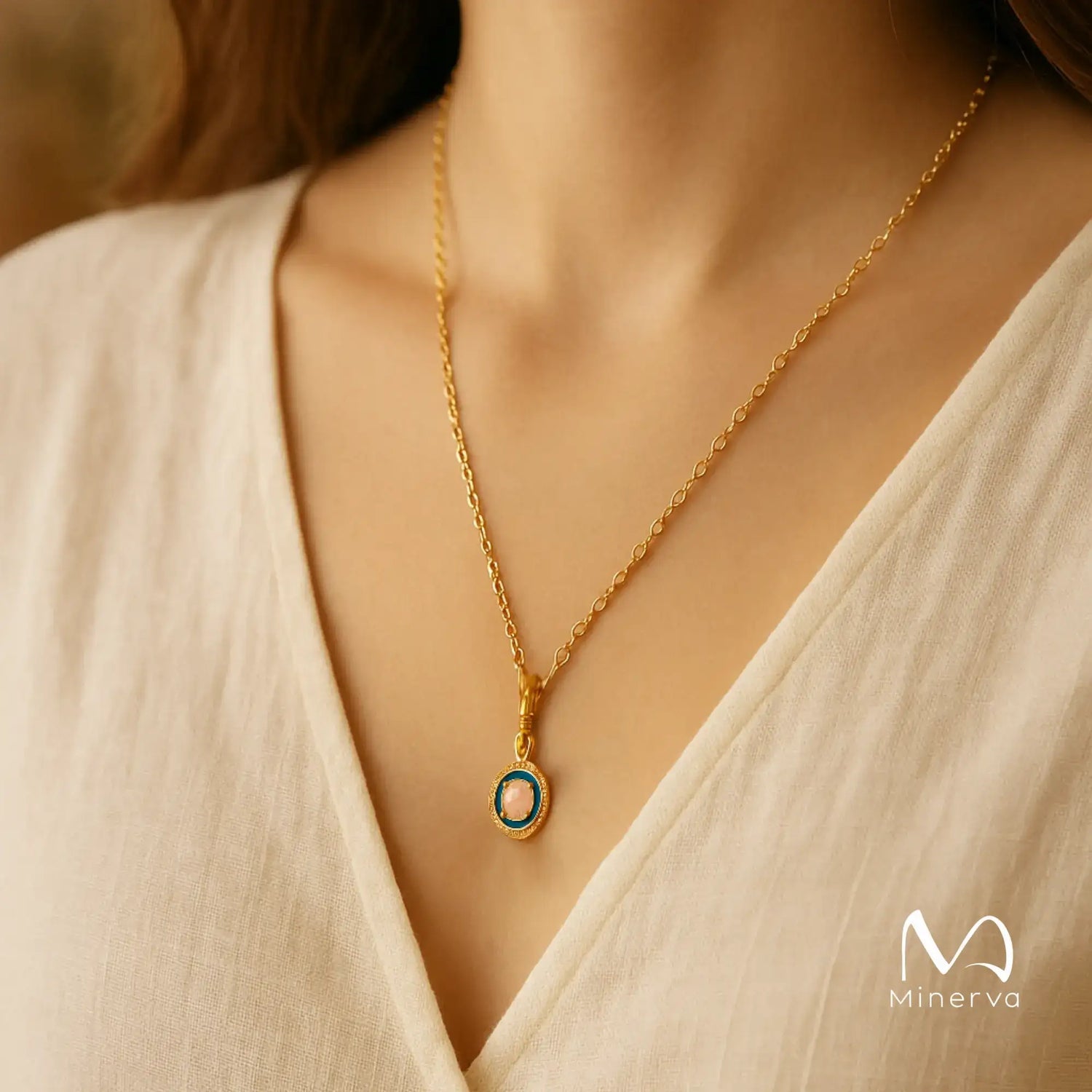Vintage Gold Opal Necklace