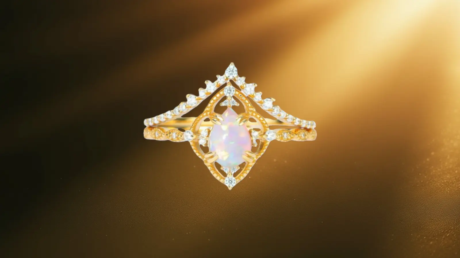 Opal Jewelry with smooth surface and luminous play of color.