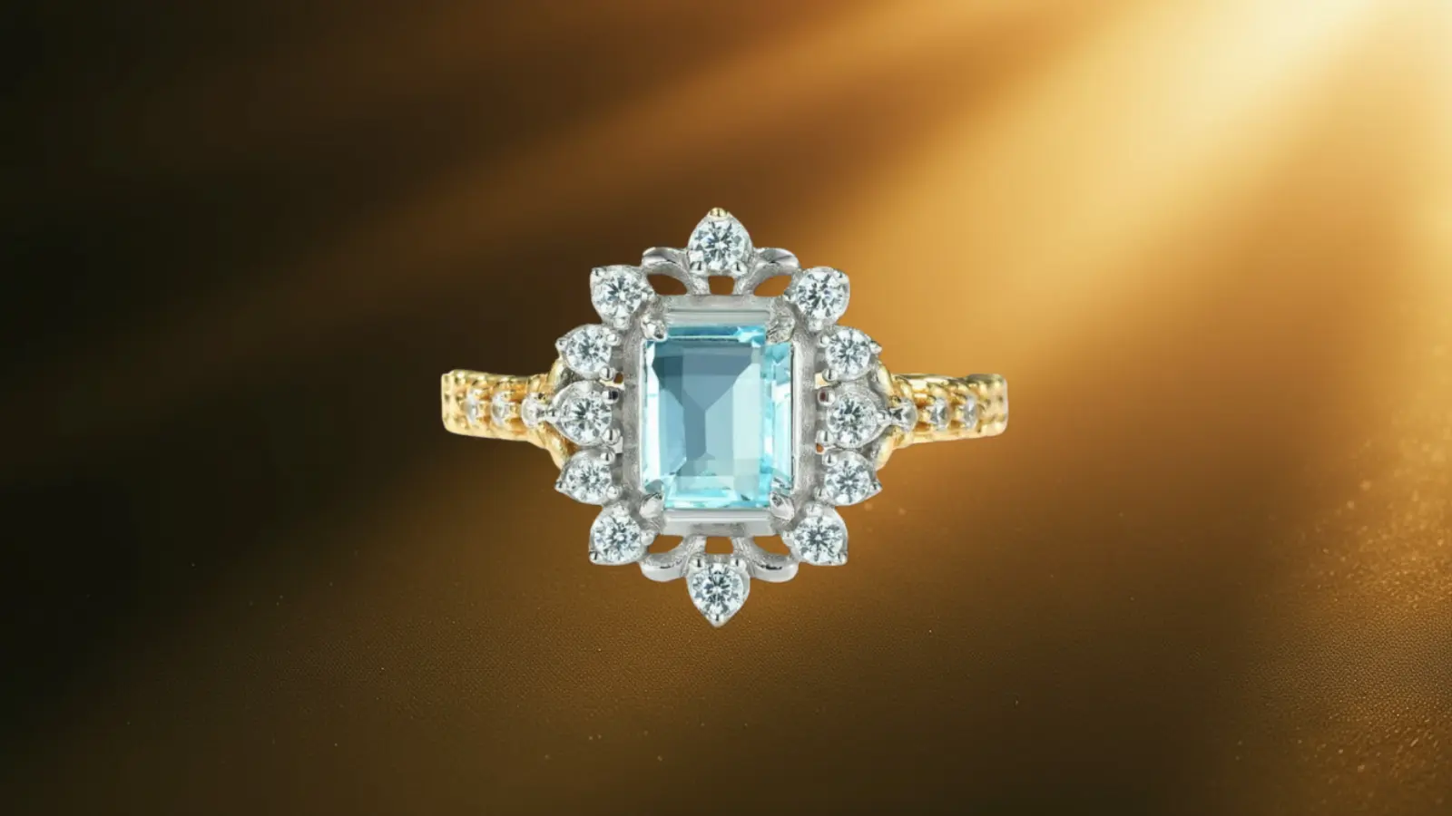 Topaz Jewelry set in gold vermeil, radiating gentle yellow brilliance.