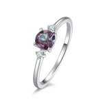 Color-Changing Alexandrite Ring with Round-Cut Diamonds - Minerva Jewelry