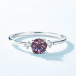 Color-Changing Alexandrite Ring with Round-Cut Diamonds - Minerva Jewelry