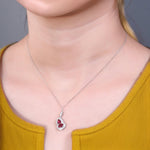 Double Ruby Gourd Pendant Necklace - Minerva Jewelry