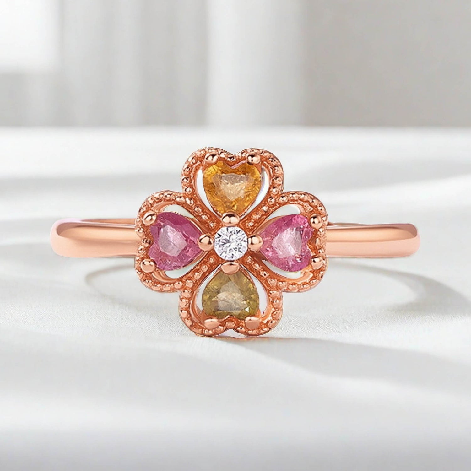 Lucky Clover Rings Tourmaline Rings - Minerva Jewelry