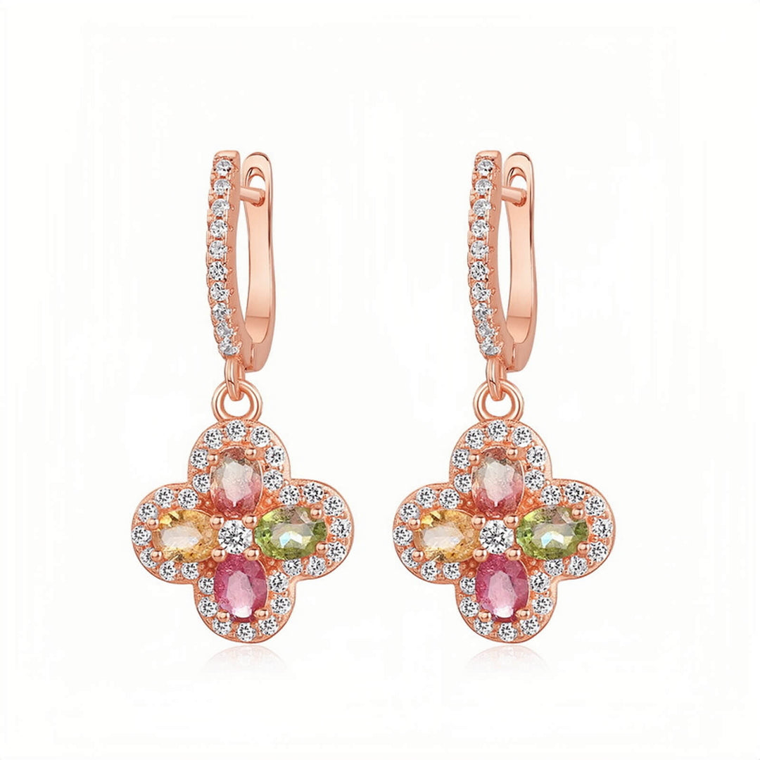 Tourmaline Four Leaf Clover Earring - Minerva Jewelry