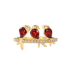 Garnet Ring - Three Little Birds - Minerva Jewelry