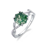 Green Moss Agate Ring - Minerva Jewelry