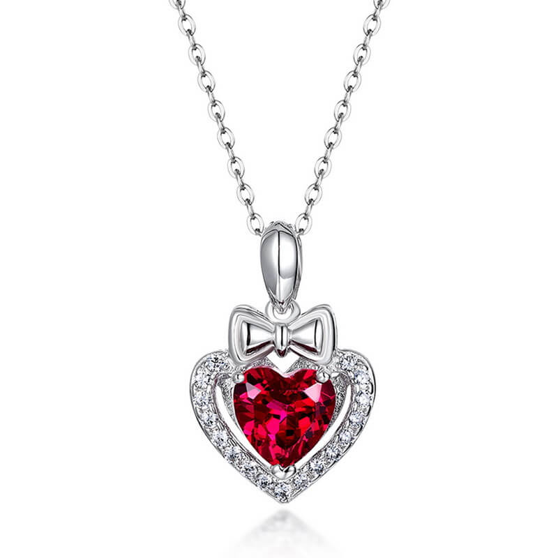 Heart-Shaped Ruby Necklace by Minerva - Minerva Jewelry