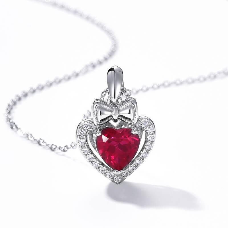 Heart-Shaped Ruby Necklace by Minerva - Minerva Jewelry