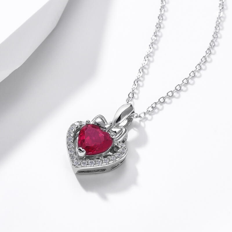 Heart-Shaped Ruby Necklace by Minerva - Minerva Jewelry