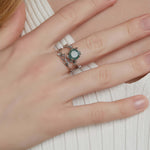 Moss Agate Stone Ring Round Healing Properties - Minerva Jewelry