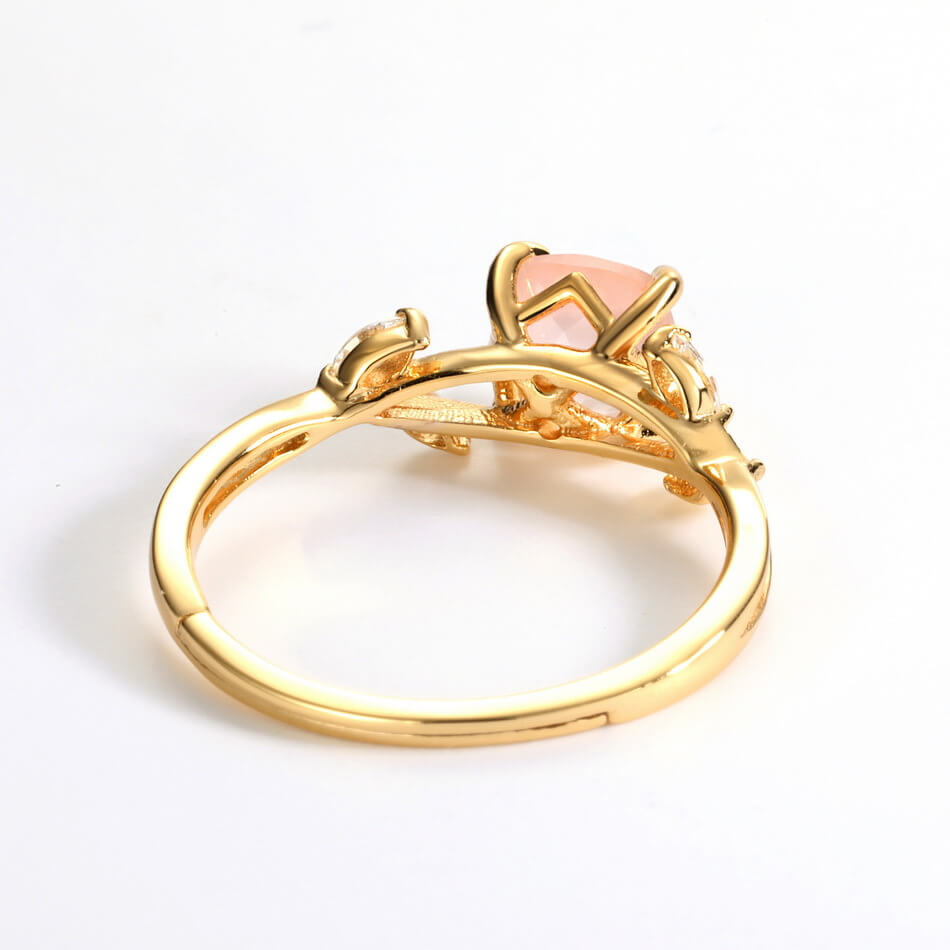 Nature-Inspired Pink Quartz Healing Ring - Minerva Jewelry