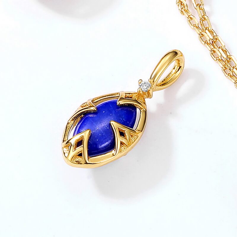 Personalized Gemstone Pendant - Lapis Lazuli - Minerva Jewelry