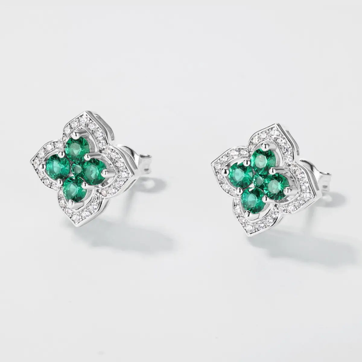 Emerald Earrings UK - Four Leaf Clover