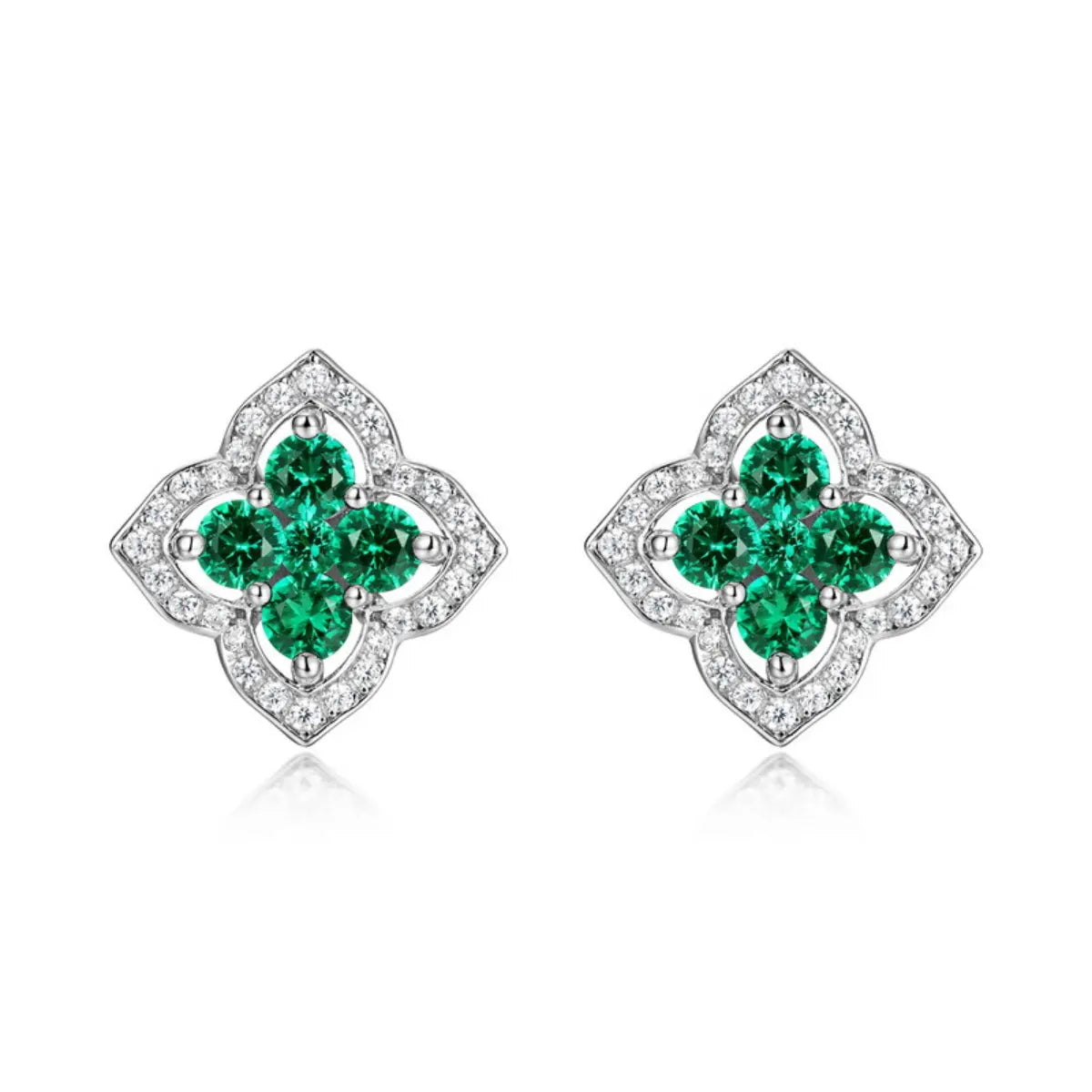 Emerald Earrings UK - Four Leaf Clover