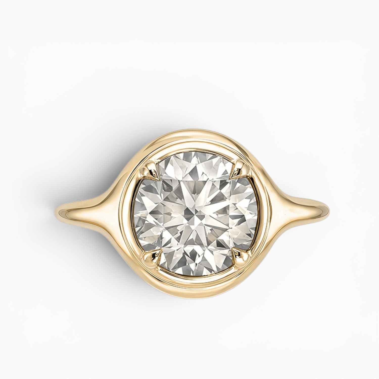 Round Moissanite Ring Lightframe Gold – The Poise