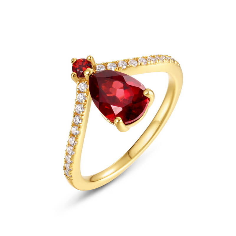 Ruby Garnet Diamond Ring
