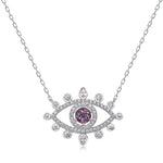 Silver Alexandrite Evil Eye Pandent Necklace - Minerva Jewelry