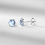 Sky Blue Topaz Flower Earrings by Minerva - Minerva Jewelry