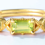 Three Stone Ring Topaz and Peridot Gemstone - Minerva Jewelry