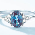 Unique Color Alexandrite Ring - S925 Sterling Silver - Minerva Jewelry