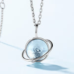 Universe-Inspired Sky Blue Topaz Pendant Necklace - Minerva Jewelry