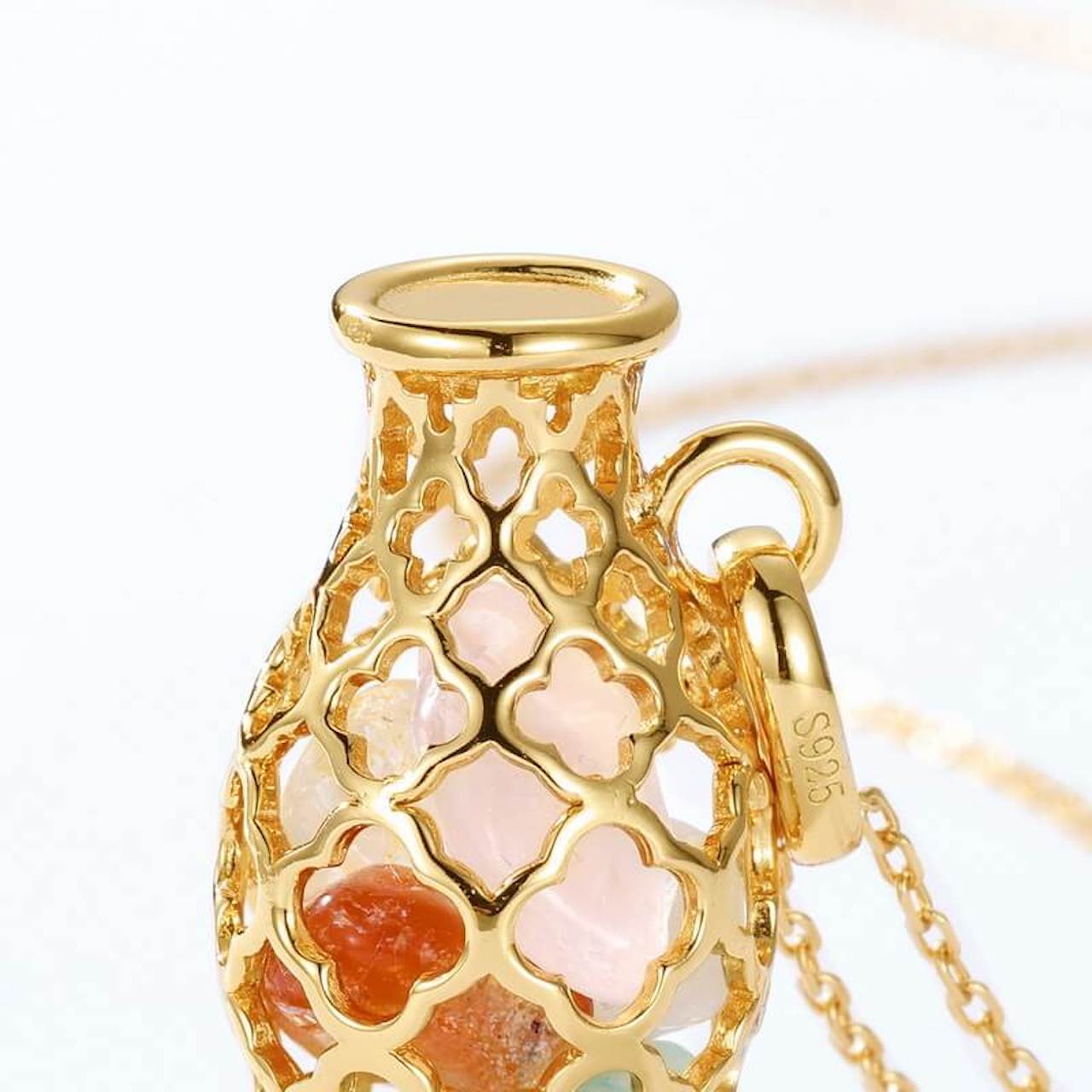 Vibrant Gemstone Vase Pendant - Minerva Jewelry