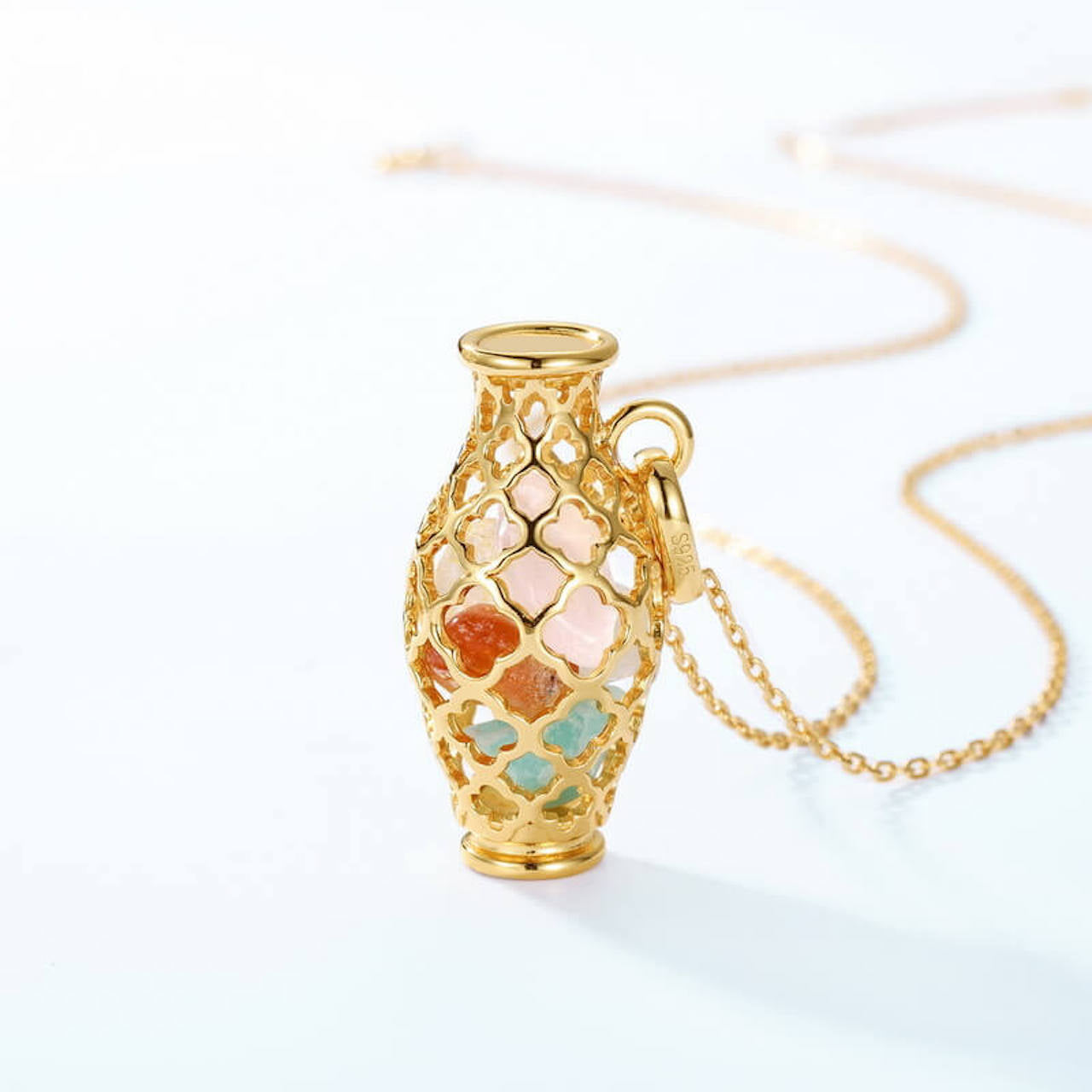 Vibrant Gemstone Vase Pendant - Minerva Jewelry