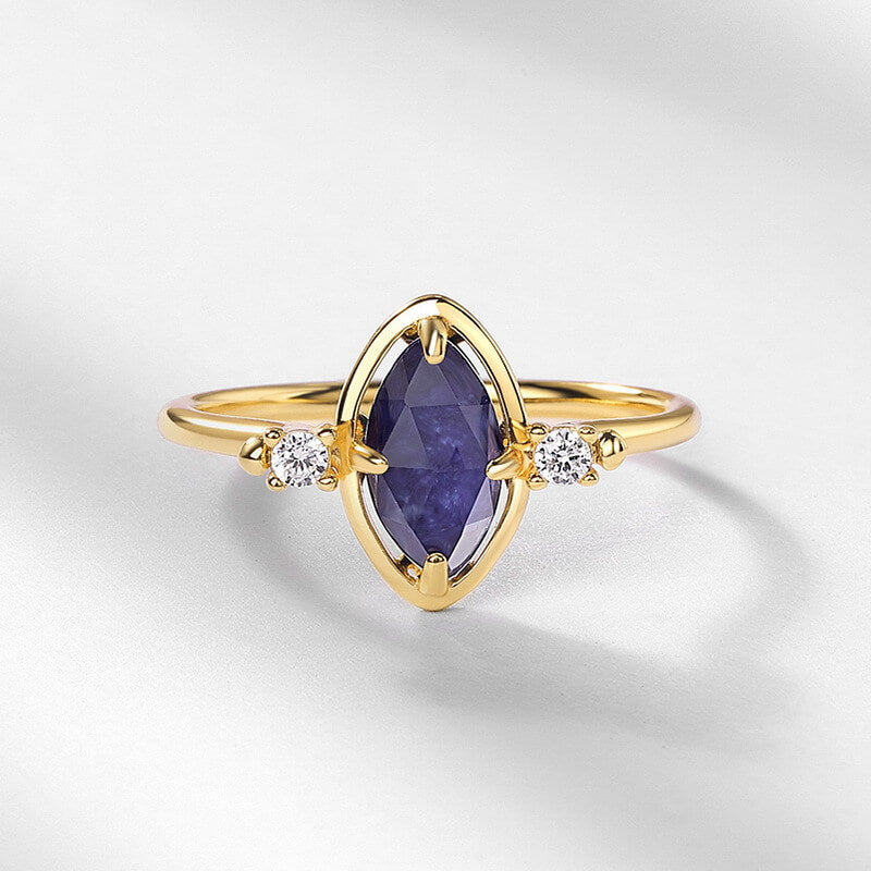 Double Sided Design Natural Lapis Lazuli Ring