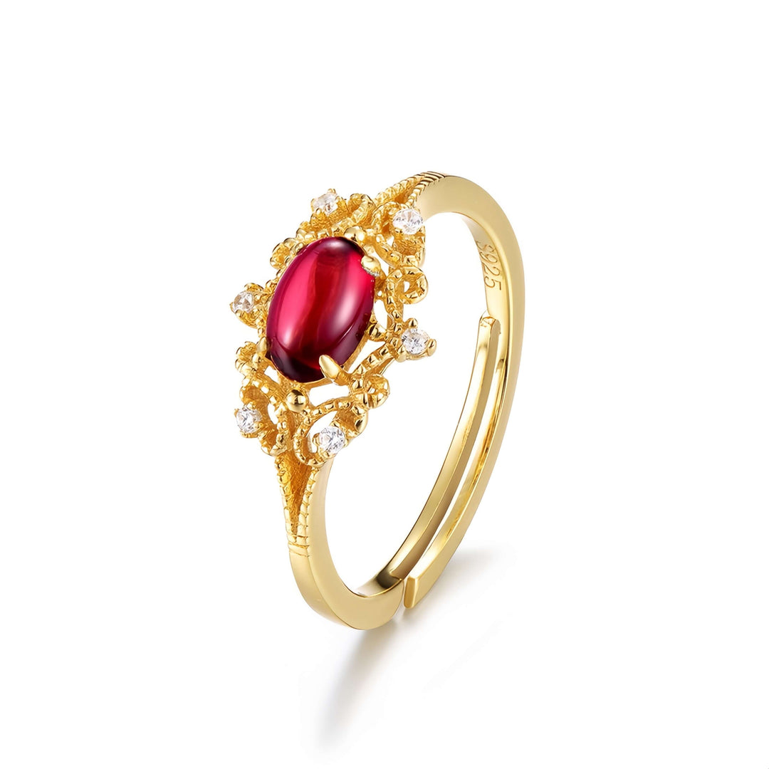 Vintage Ruby Garnet Ring - Gift Set