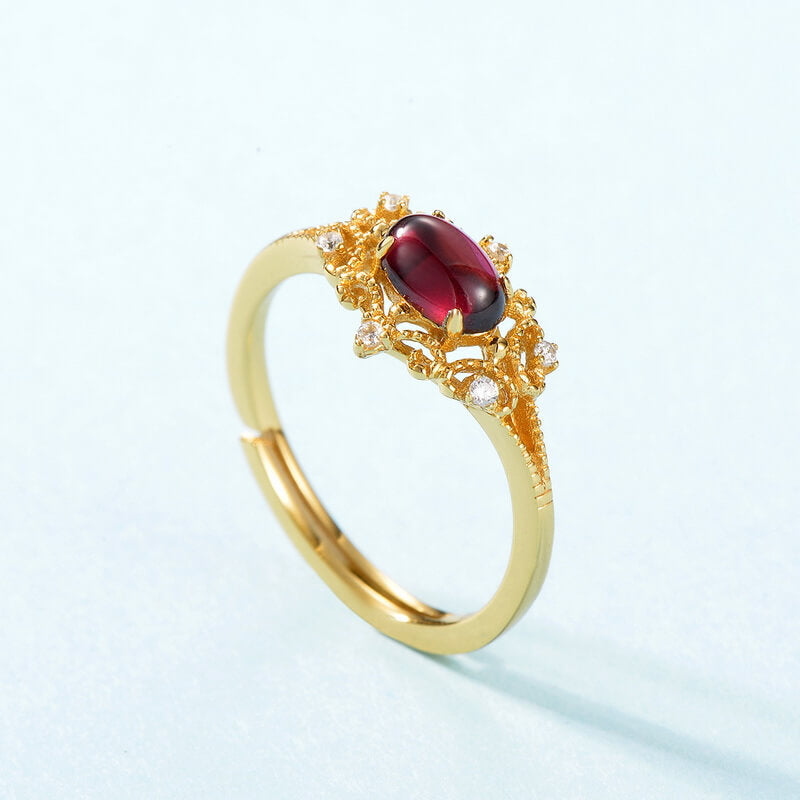 Vintage Ruby Garnet Ring - Gift Set - Minerva Jewelry