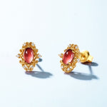 Vintage Ruby Garnet Studs - Gift Set - Minerva Jewelry