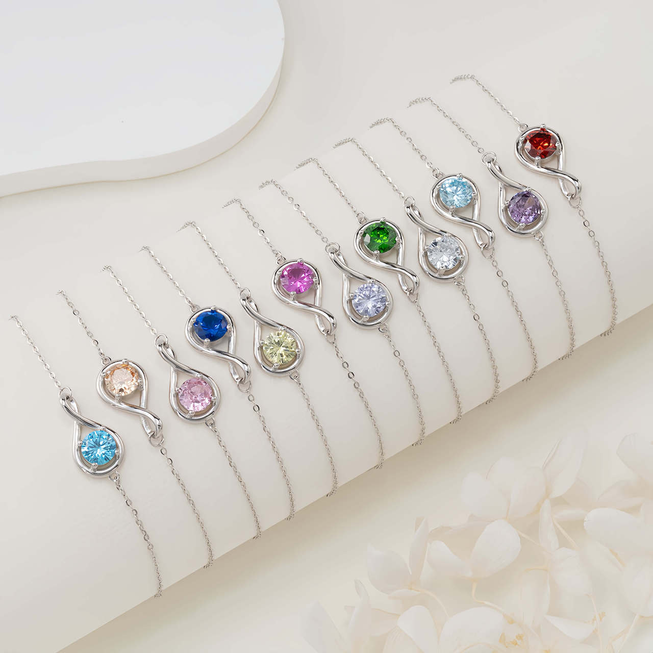 Personalized Birthstone Chain Bracelet - Minerva Jewelry