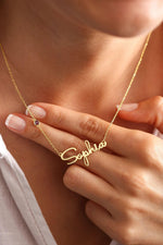 Birthstone Name Necklace - Minerva Jewelry