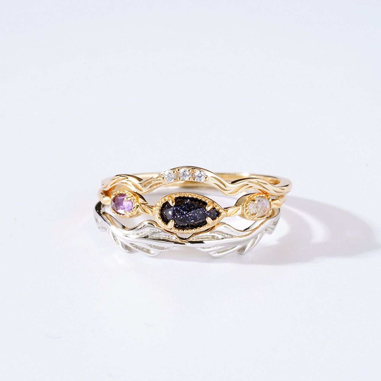 Blue Goldstone Ring - Minerva Jewelry