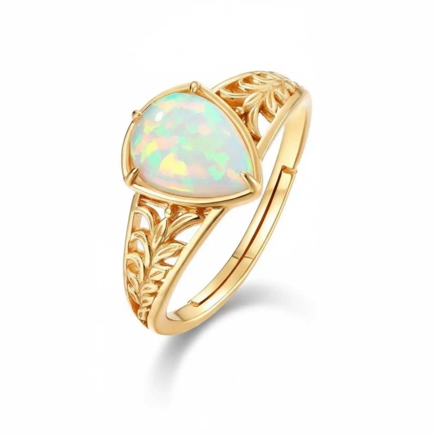 Carved Gold Opal Ring