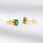 Classic Gold and Emerald Earrings - Minerva Jewelry