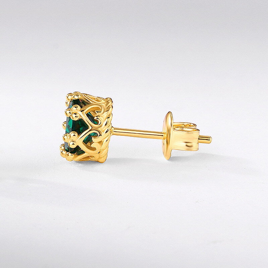 Classic Gold and Emerald Earrings - Minerva Jewelry