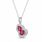 Double-layer ruby jewelry pendant necklace reflecting elegance, hope and inner strength.