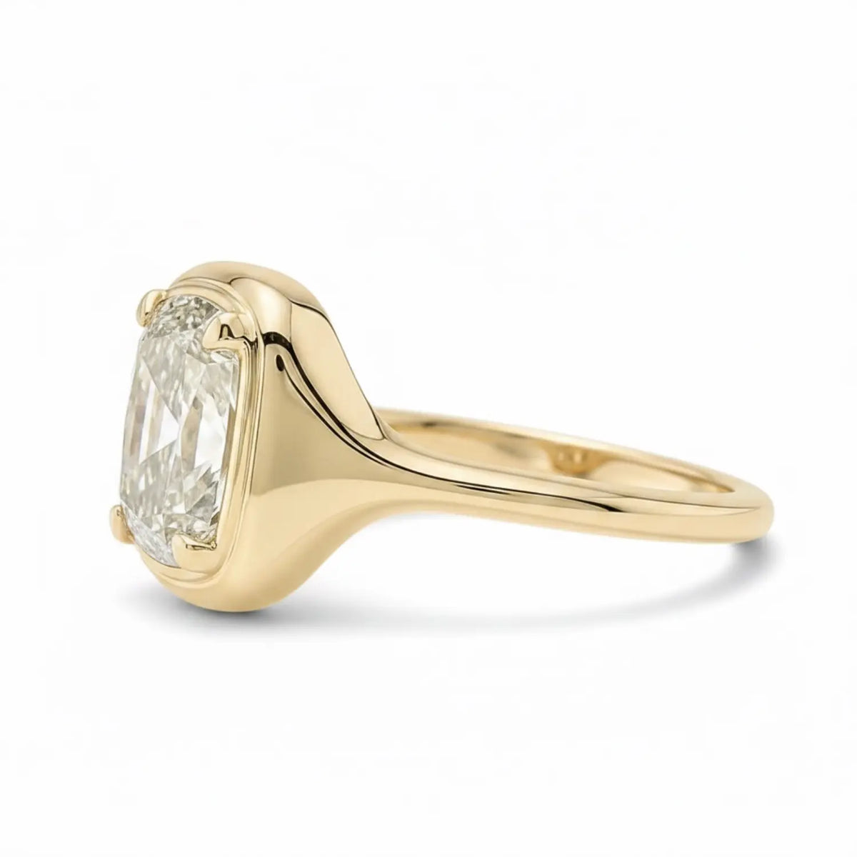 Emerald Cut Moissanite Ring Lightframe Gold – The Clarity