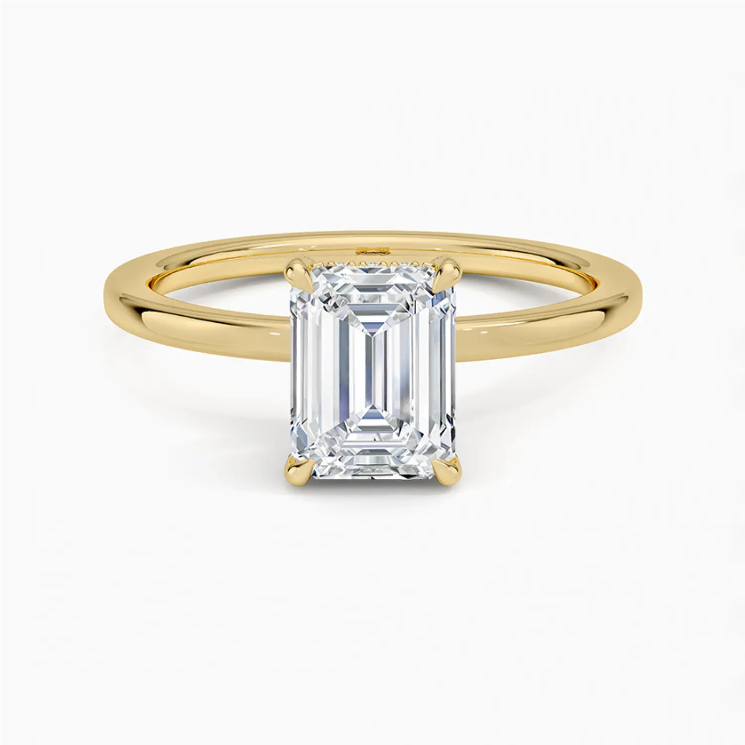 Emerald Cut Moissanite Solitaire Ring