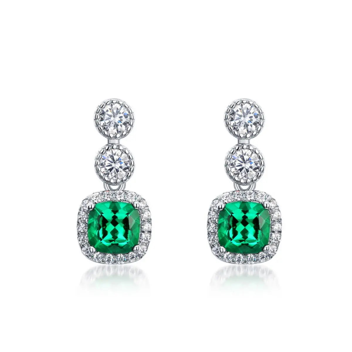 Emerald Earrings Classic Sparkle